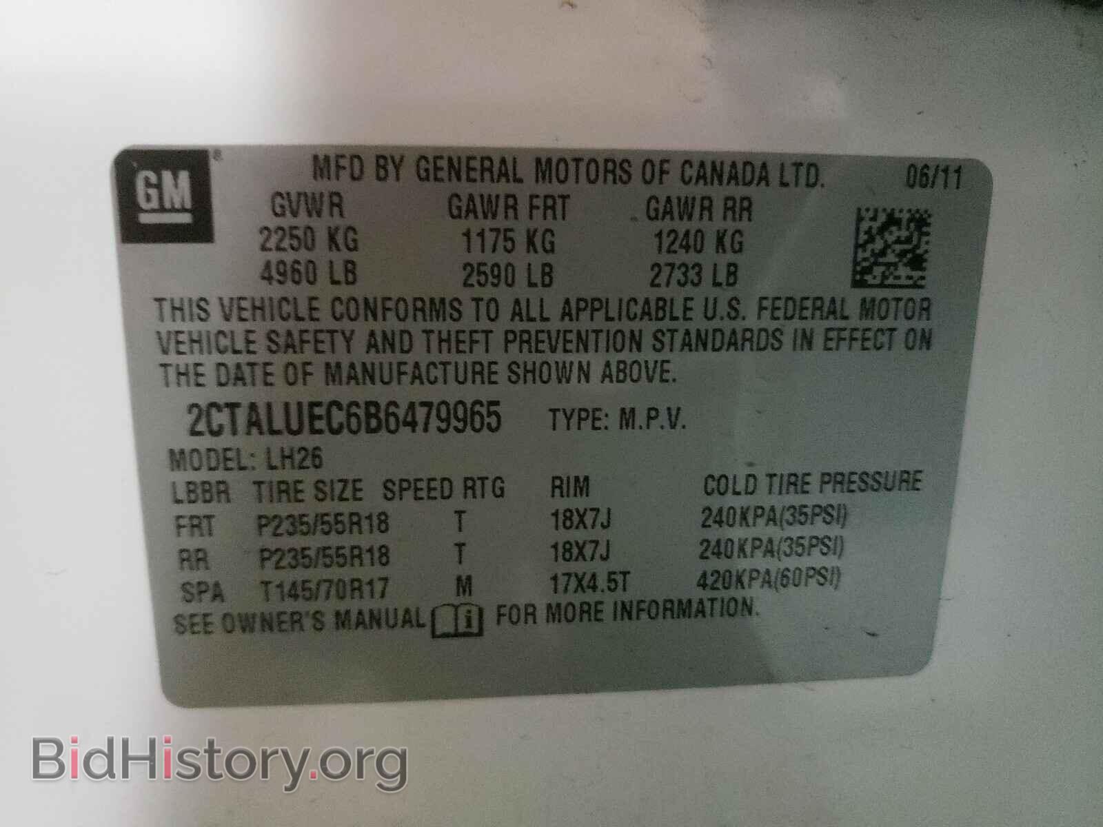 2011 GMC TERRAIN - VIN: 2CTALUEC6B6479965 - Фото 10