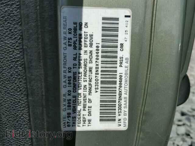1999 SAAB 9 3 - VIN: YS3DD78N8X7004001 - Фото 10