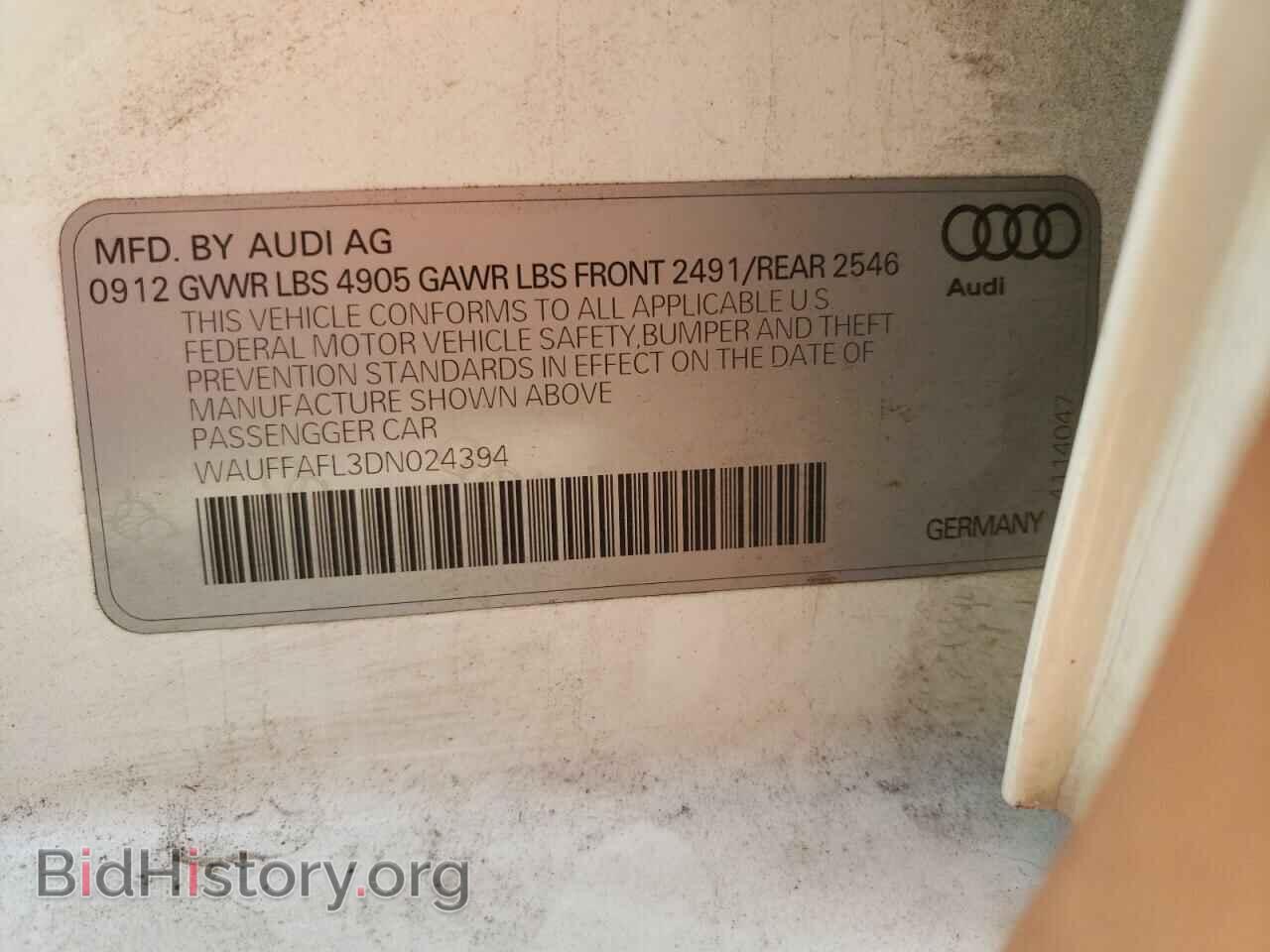 2013 AUDI A4 - VIN: WAUFFAFL3DN024394 - Фото 10