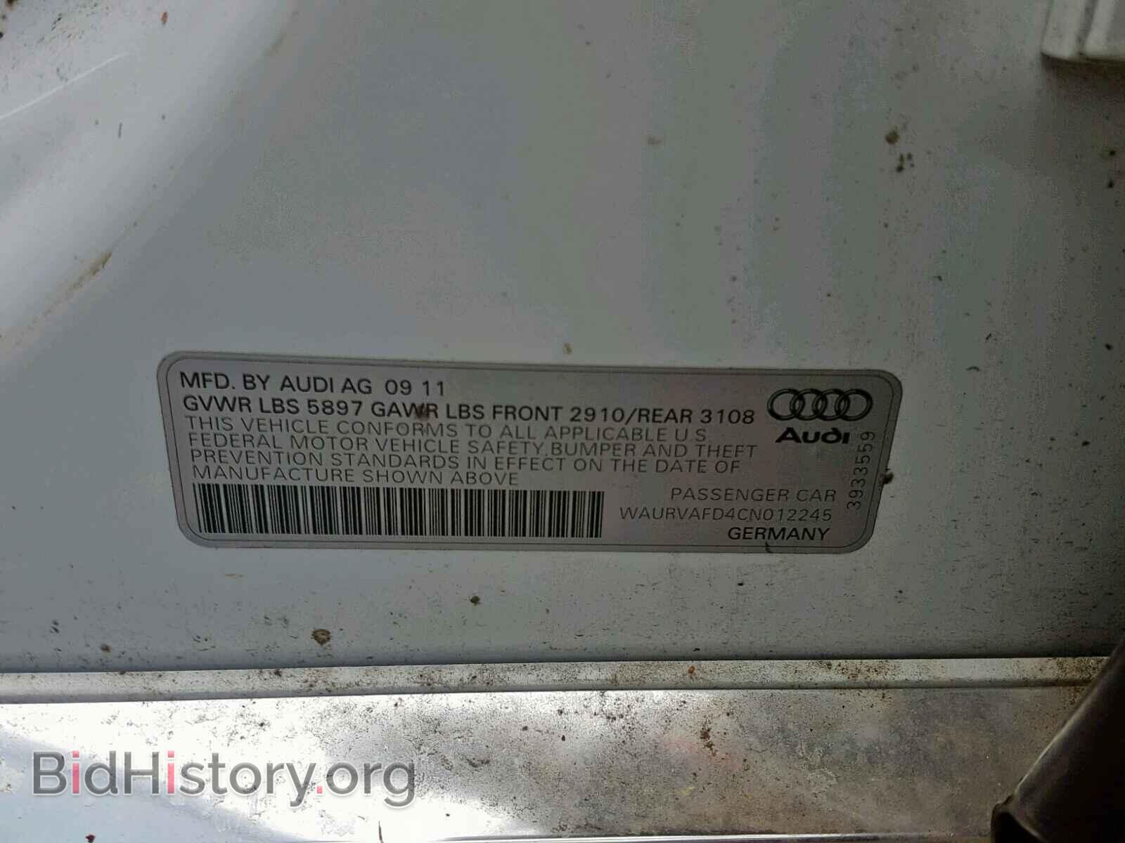 2012 AUDI A8 - VIN: WAURVAFD4CN012245 - Фото 10