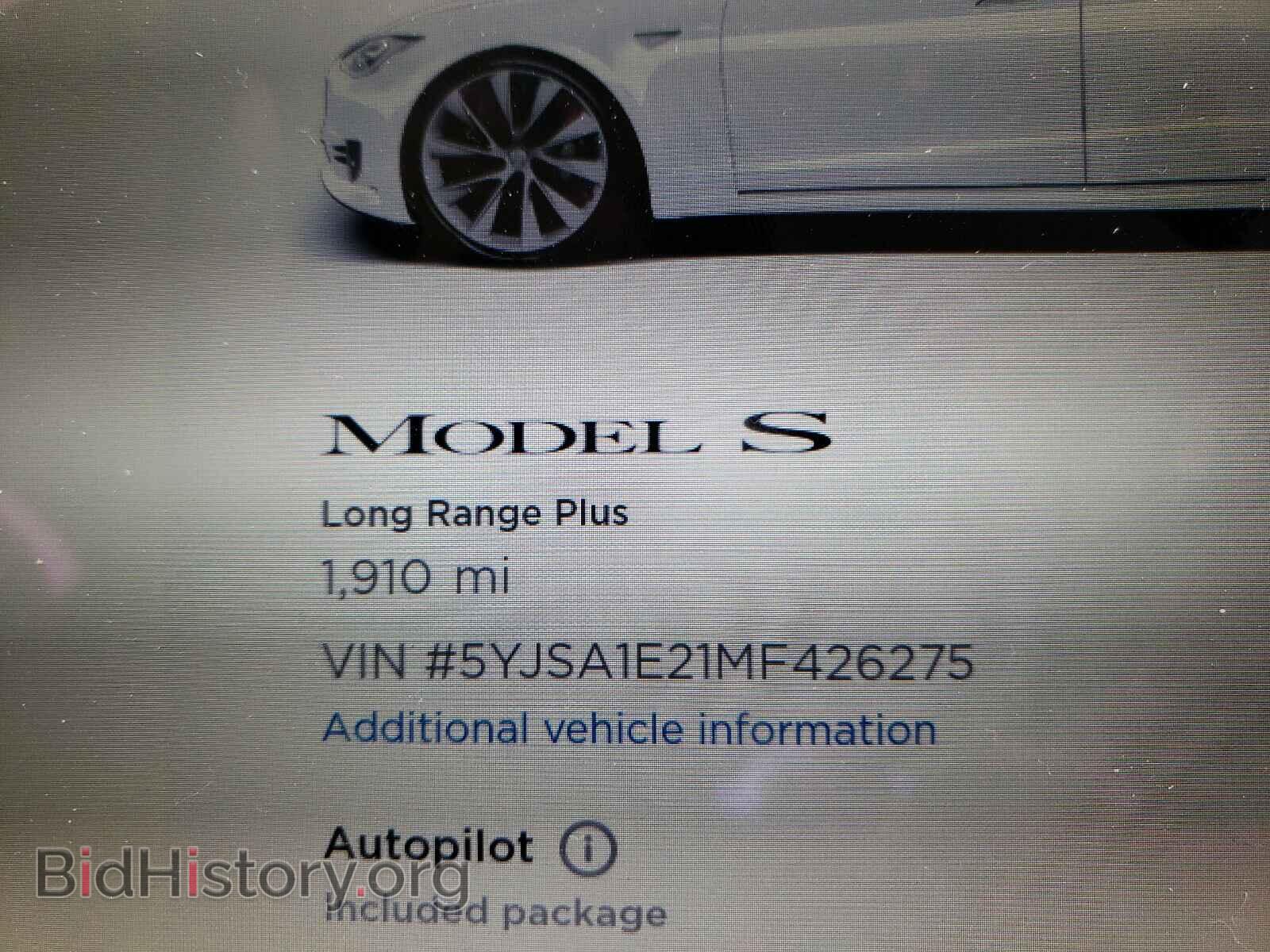 2021 TESLA MODEL S - VIN: 5YJSA1E21MF426275 - Photo 8