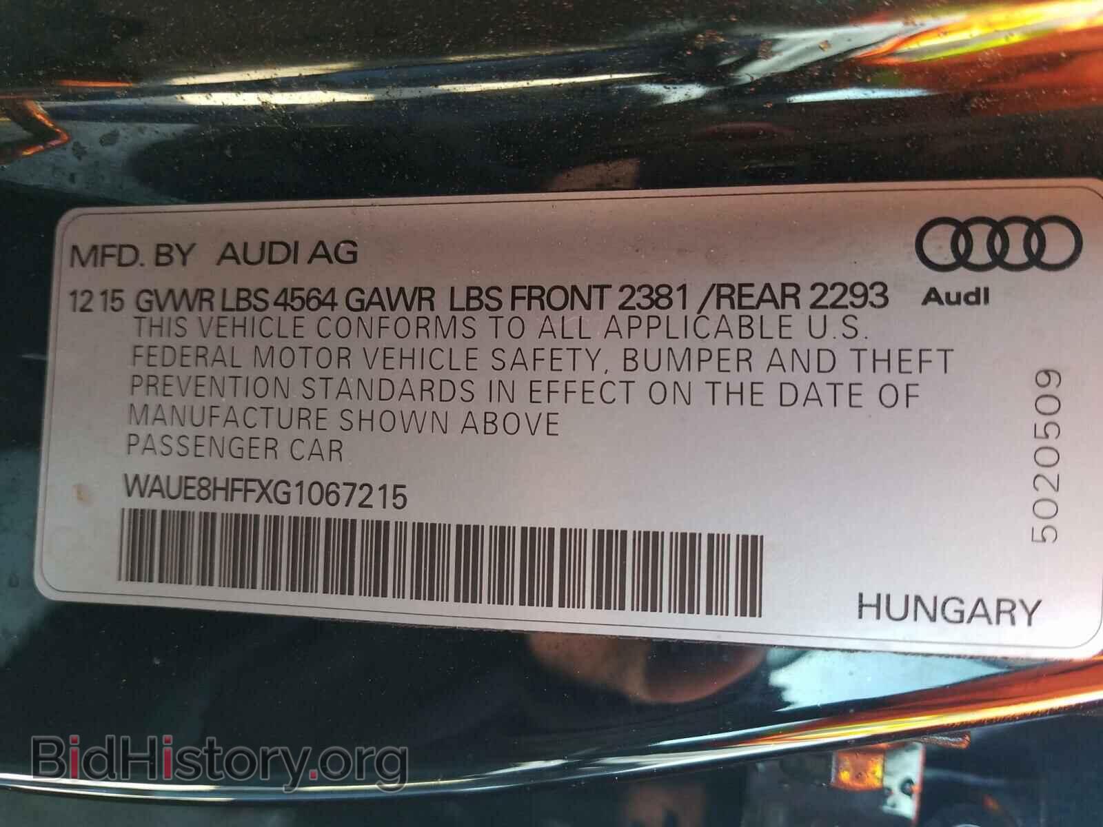 2016 AUDI A3 - VIN: WAUE8HFFXG1067215 - Фото 10