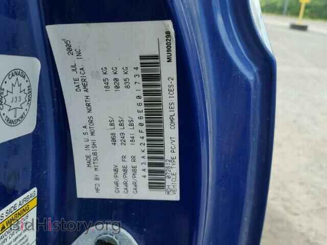 2006 MITSUBISHI ECLIPSE - VIN: 4A3AK24F06E601734 - Photo 10