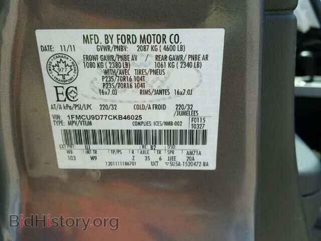 2012 FORD ESCAPE - VIN: 1FMCU9D77CKB46025 - Photo 10