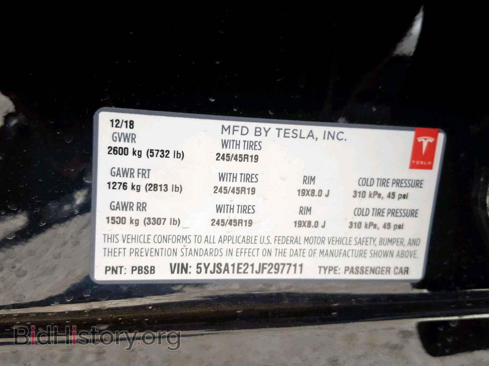 2018 TESLA MODEL S - VIN: 5YJSA1E21JF297711 - Photo 10