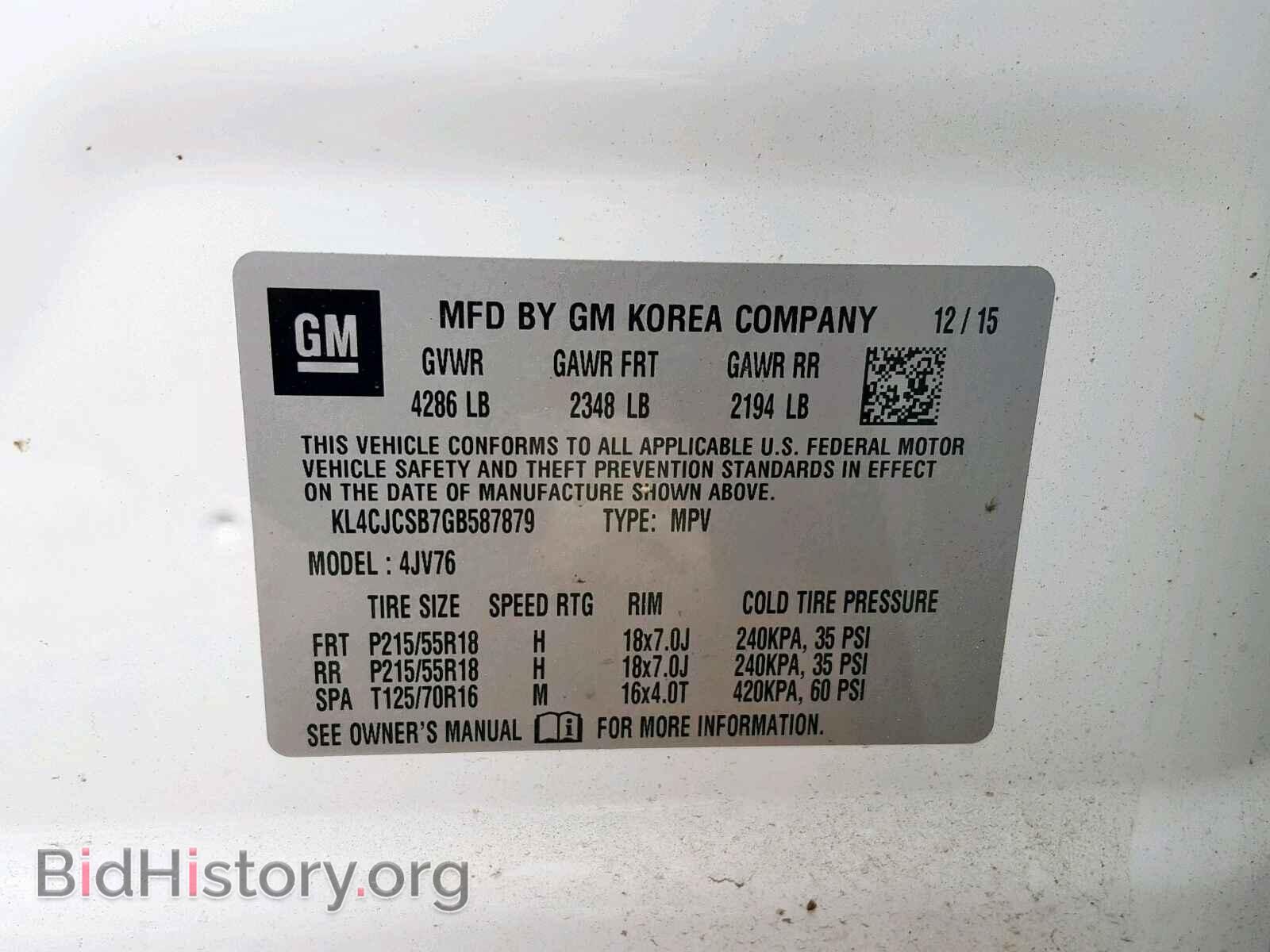 2016 BUICK ENCORE - VIN: KL4CJCSB7GB587879 - Фото 10