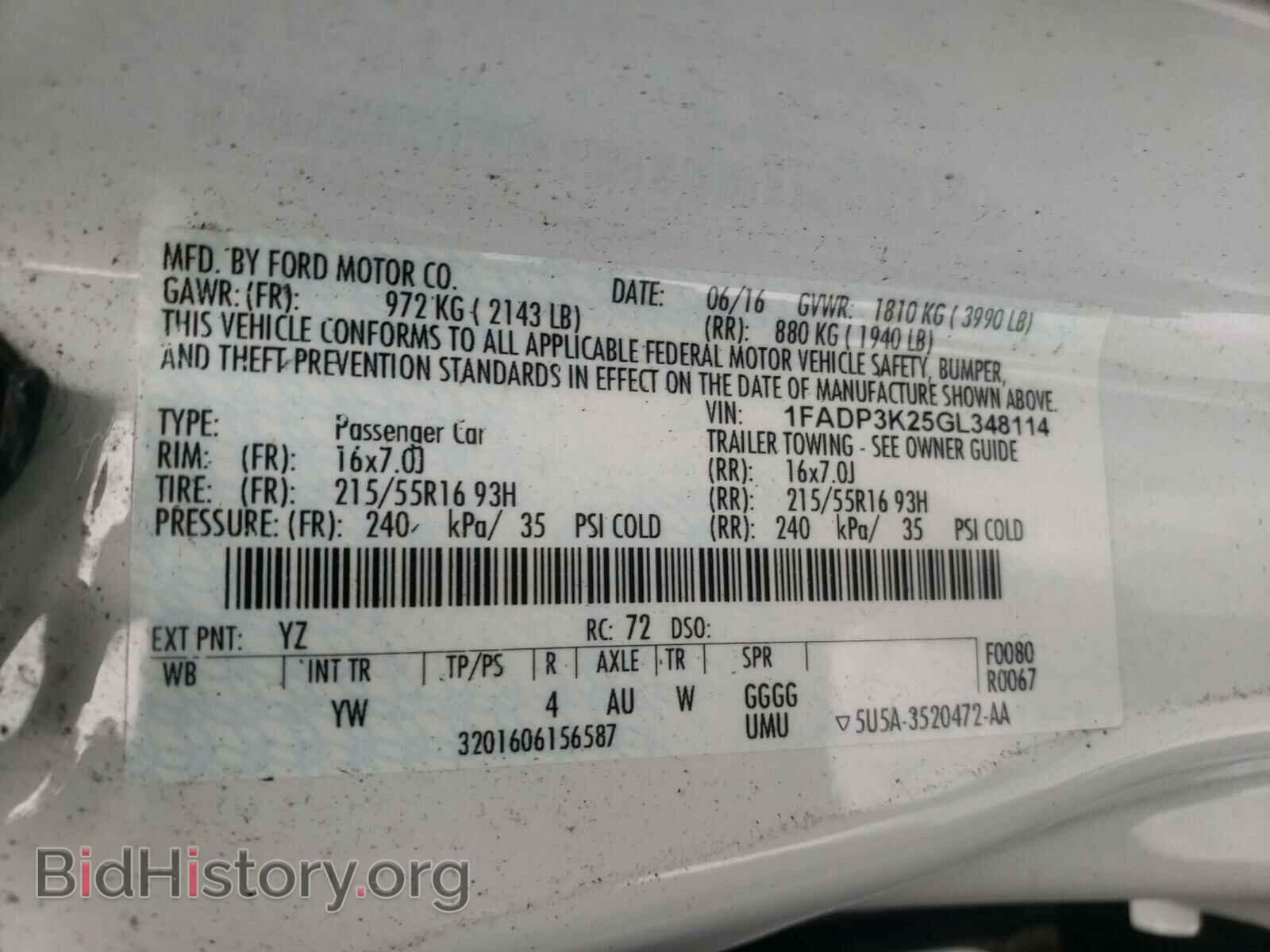 2016 FORD FOCUS - VIN: 1FADP3K25GL348114 - Фото 10