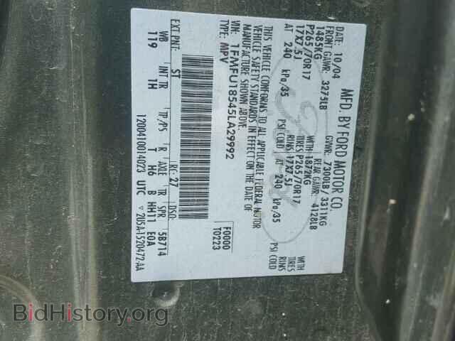 2005 FORD EXPEDITION - VIN: 1FMFU18545LA29992 - Фото 10