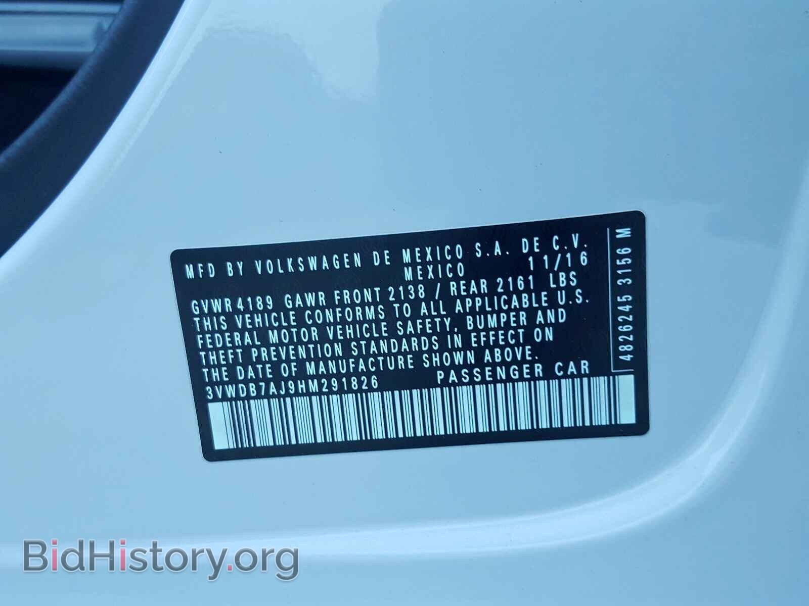 2017 VOLKSWAGEN JETTA - VIN: 3VWDB7AJ9HM291826 - Фото 10