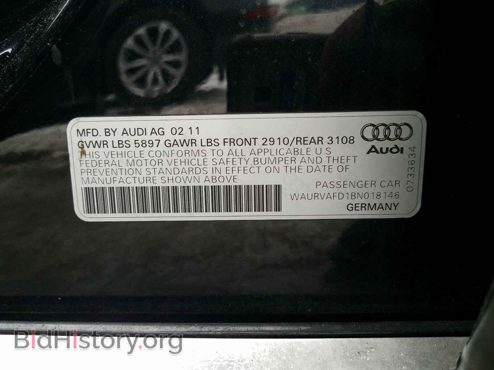 2011 AUDI A8 - VIN: WAURVAFD1BN018146 - Фото 10