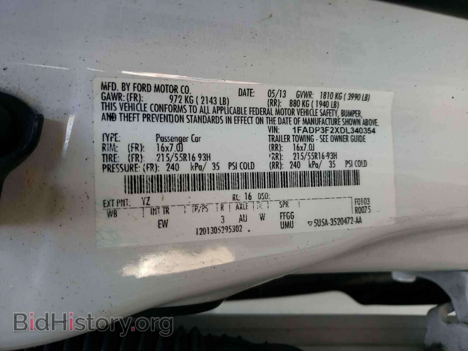 2013 FORD FOCUS - VIN: 1FADP3F2XDL340354 - Фото 10