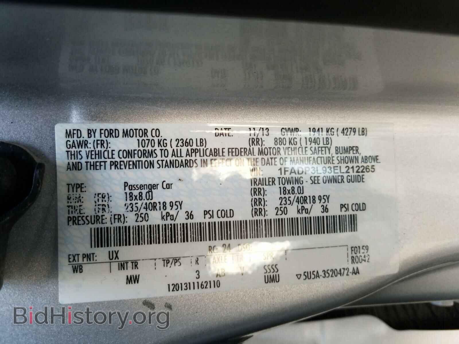 2014 FORD FOCUS - VIN: 1FADP3L93EL212265 - Фото 10