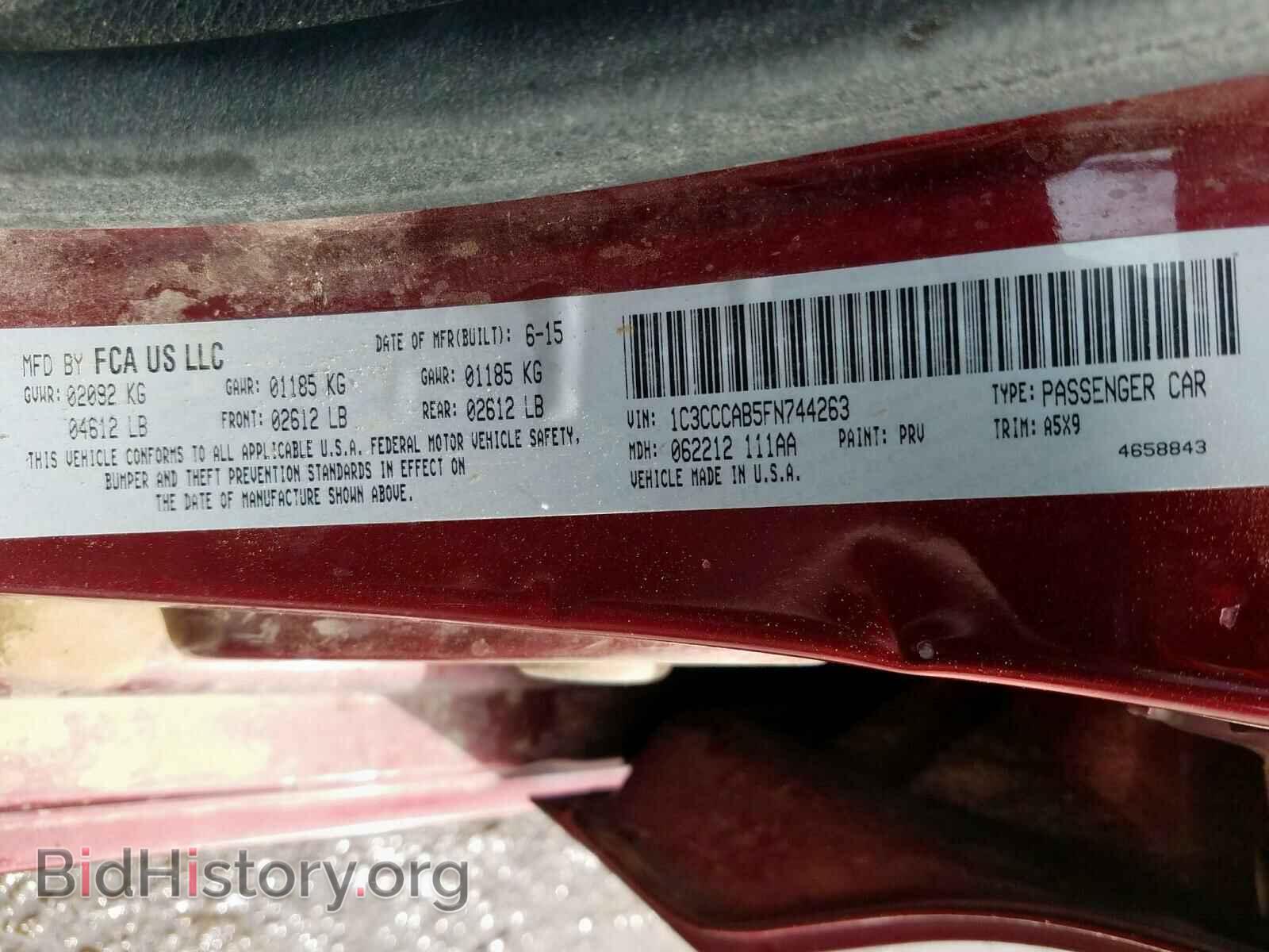 2015 CHRYSLER 200 - VIN: 1C3CCCAB5FN744263 - Фото 10