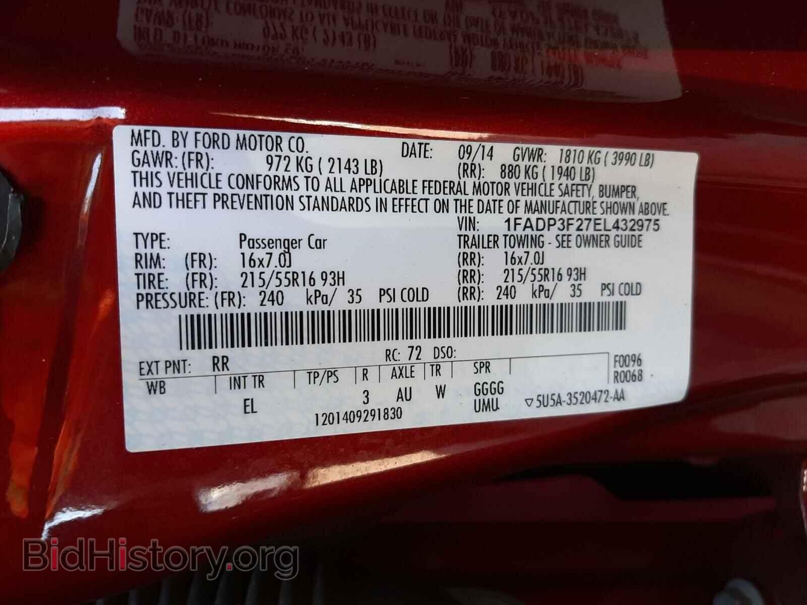 2014 FORD FOCUS - VIN: 1FADP3F27EL432975 - Фото 10