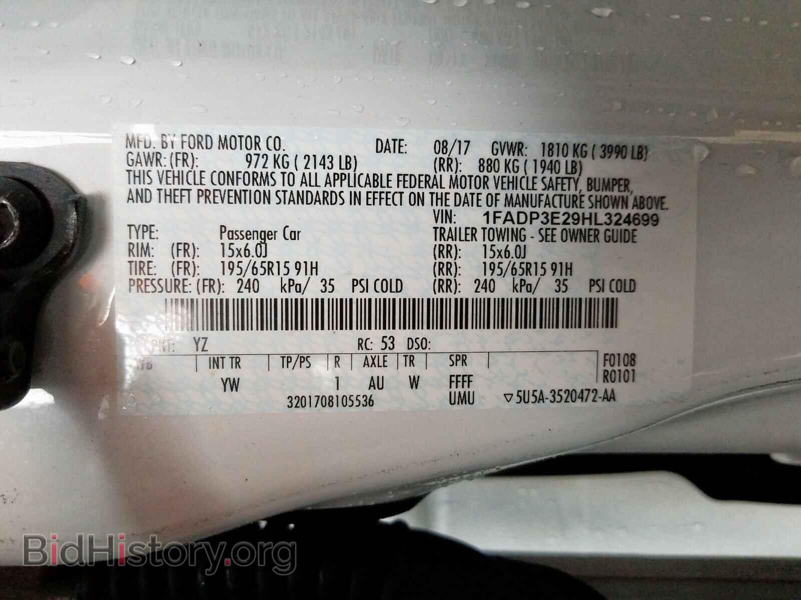 2017 FORD FOCUS - VIN: 1FADP3E29HL324699 - Фото 10