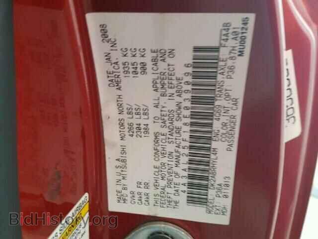 2008 MITSUBISHI ECLIPSE - VIN: 4A3AL25F18E039096 - Photo 10