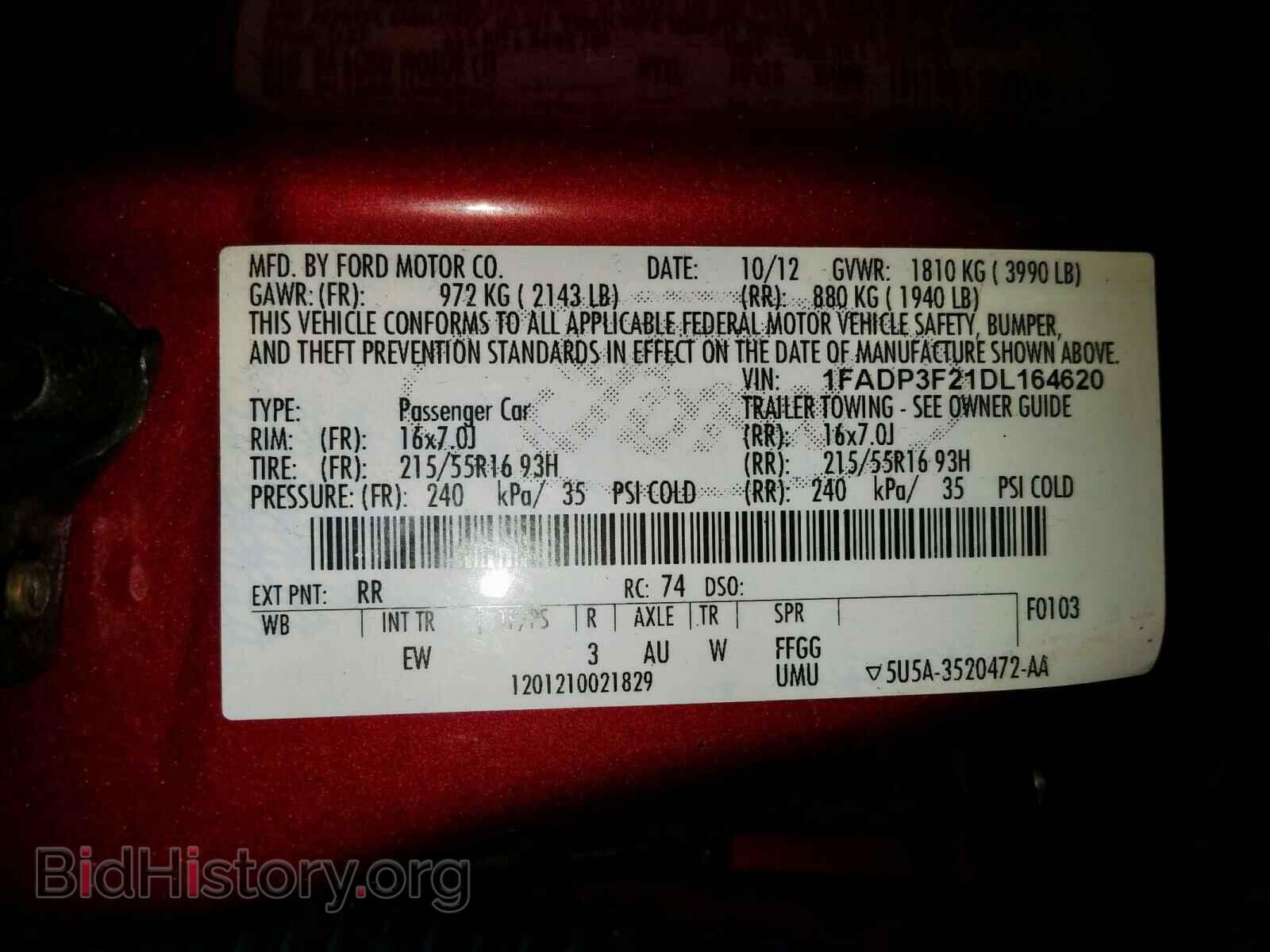 2013 FORD FOCUS - VIN: 1FADP3F21DL164620 - Photo 10
