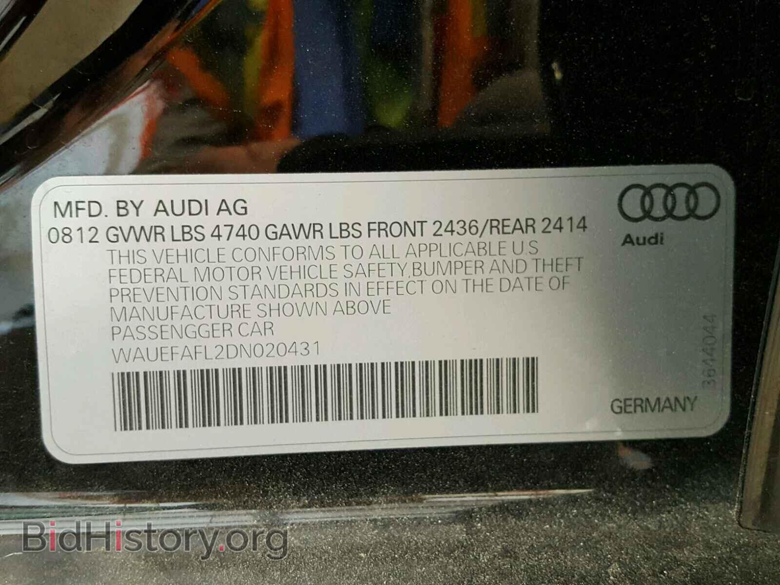 2013 AUDI A4 - VIN: WAUEFAFL2DN020431 - Фото 10