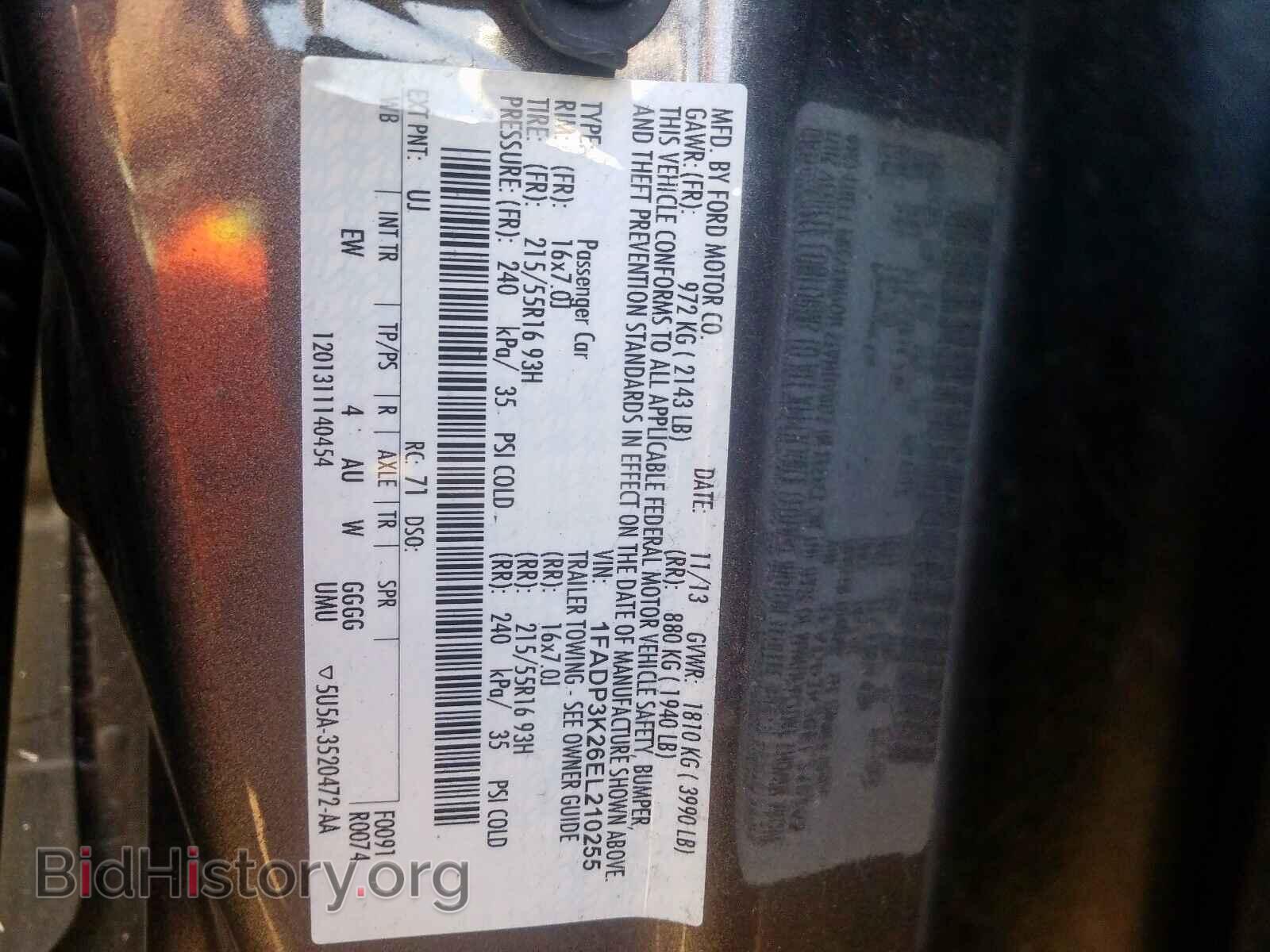 2014 FORD FOCUS - VIN: 1FADP3K26EL210255 - Фото 10