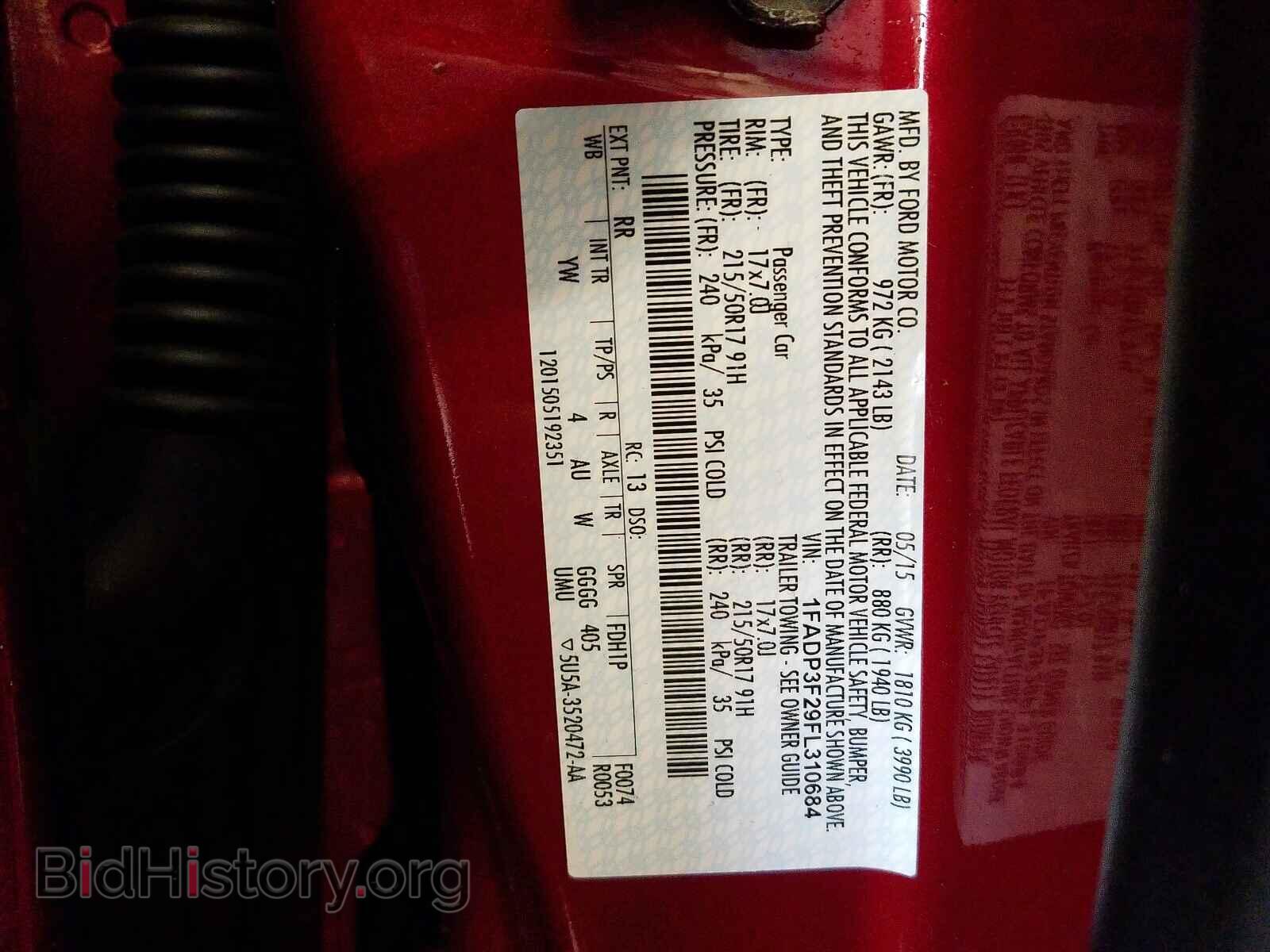 2015 FORD FOCUS - VIN: 1FADP3F29FL310684 - Фото 10