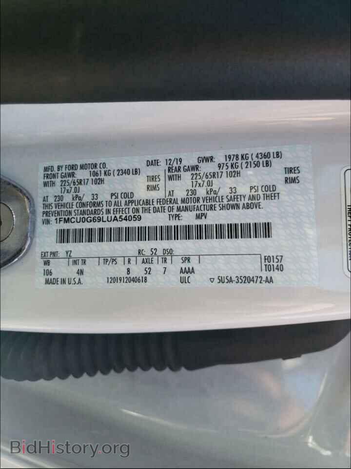 2020 FORD ESCAPE - VIN: 1FMCU0G69LUA54059 - Photo 10