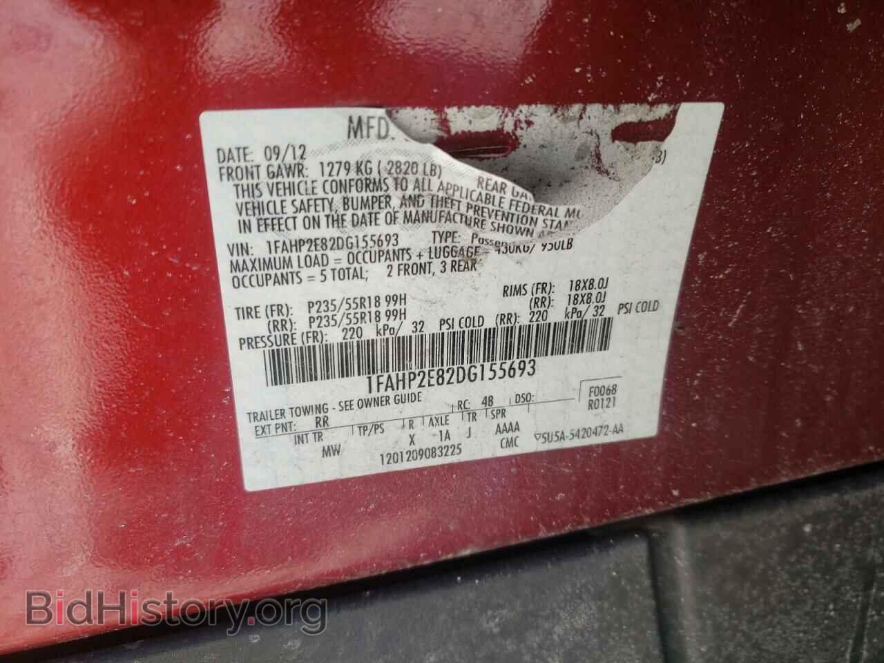 2013 FORD TAURUS - VIN: 1FAHP2E82DG155693 - Фото 10
