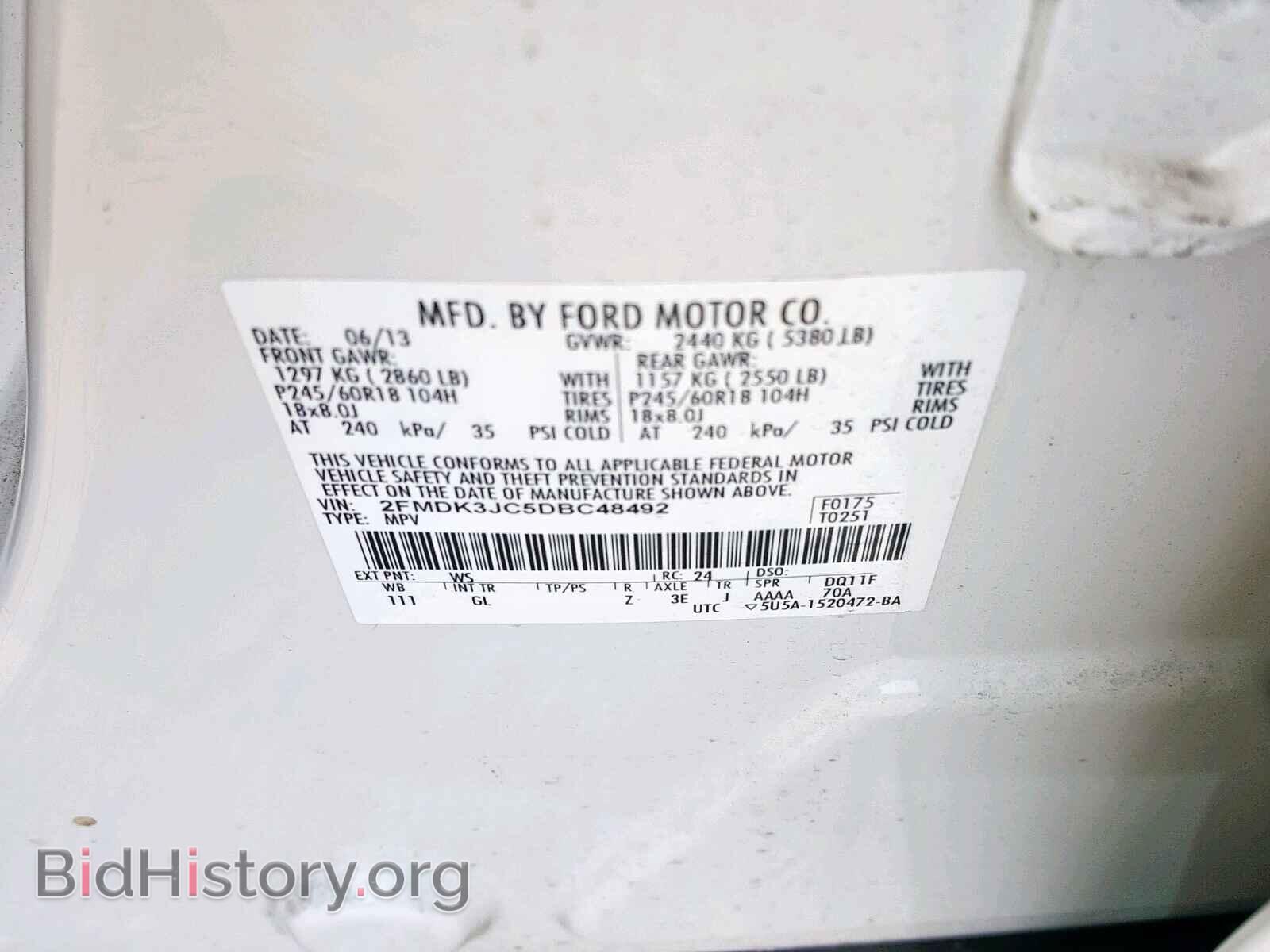 2013 FORD EDGE SEL - VIN: 2FMDK3JC5DBC48492 - Photo 10