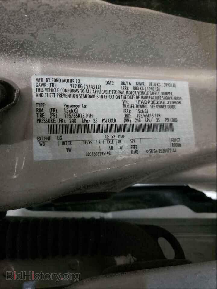 2016 FORD FOCUS - VIN: 1FADP3E20GL379606 - Фото 10