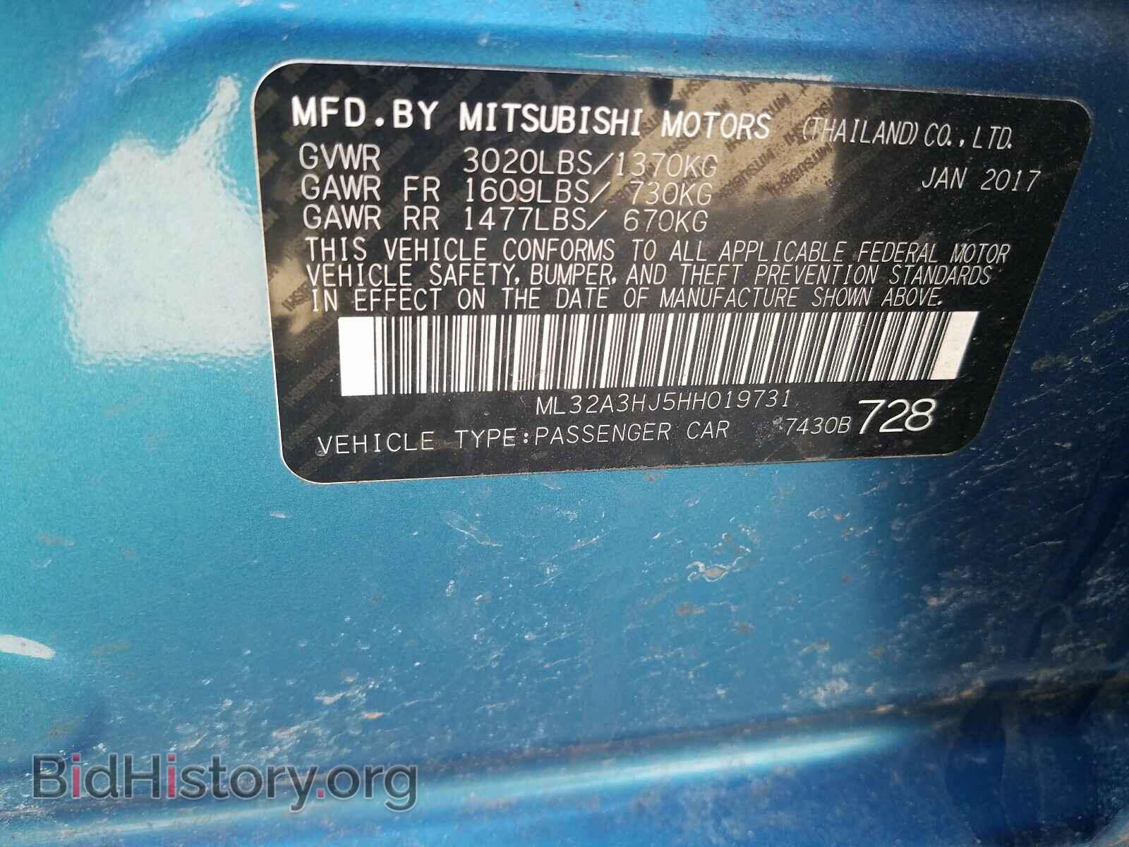 2017 MITSUBISHI MIRAGE - VIN: ML32A3HJ5HH019731 - Фото 10