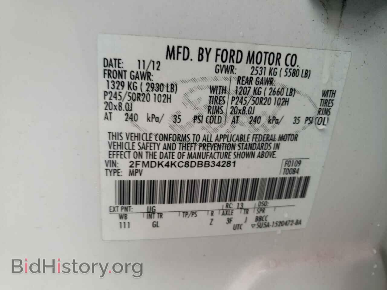 2013 FORD EDGE - VIN: 2FMDK4KC8DBB34281 - Photo 10