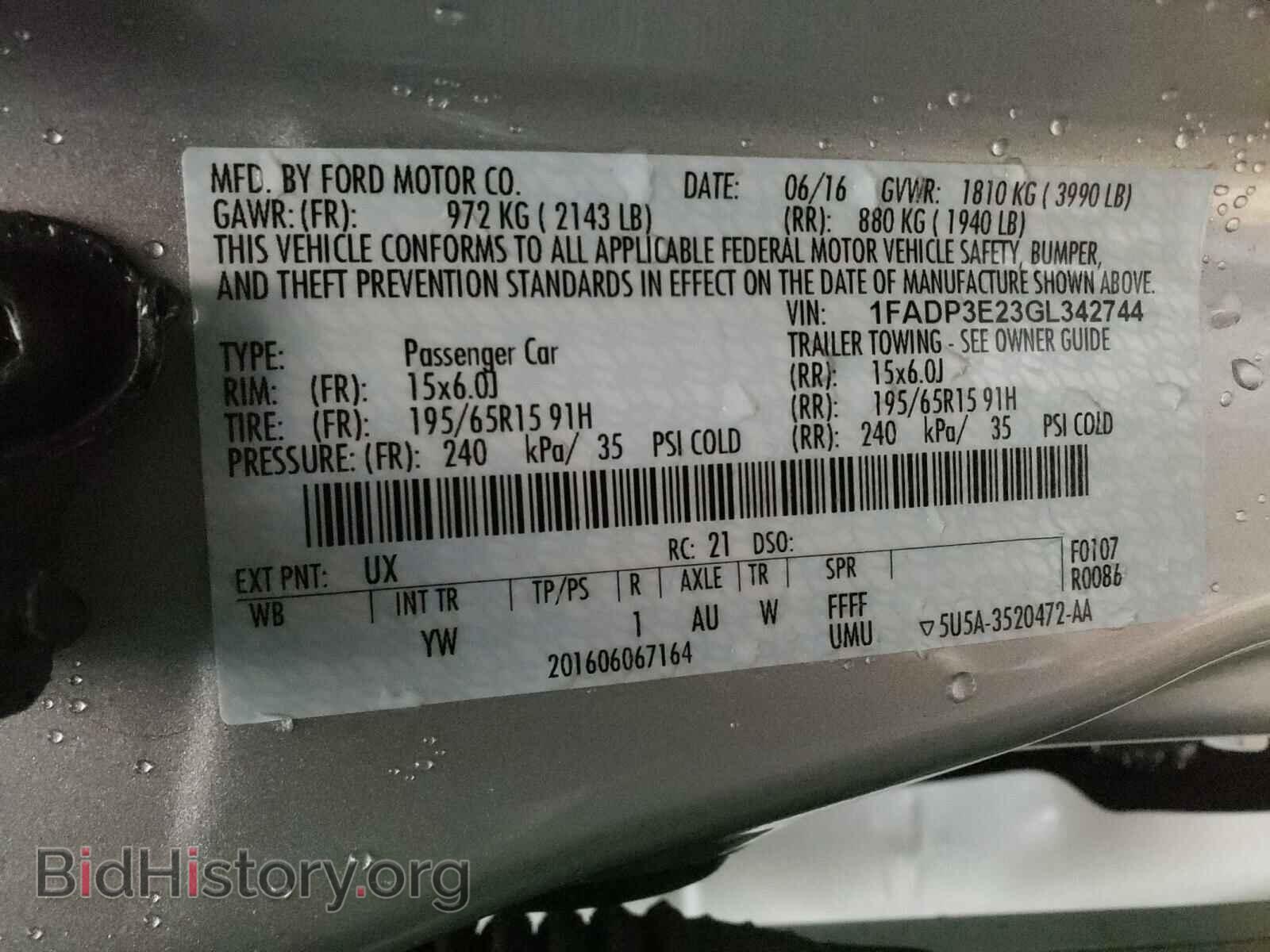 2016 FORD FOCUS - VIN: 1FADP3E23GL342744 - Photo 10