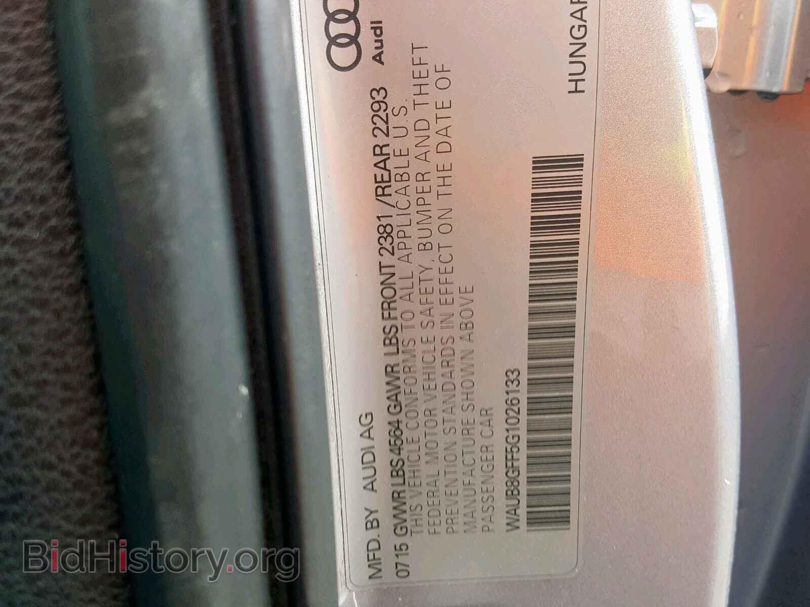 2016 AUDI A3 - VIN: WAUB8GFF5G1026133 - Фото 10