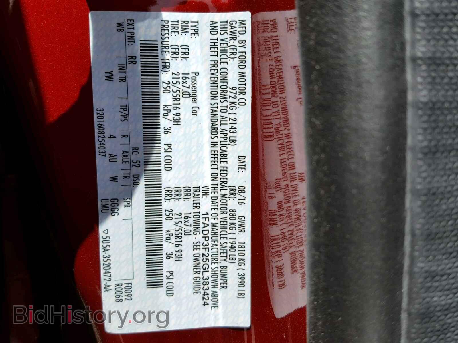 2016 FORD FOCUS - VIN: 1FADP3F25GL383424 - Фото 10