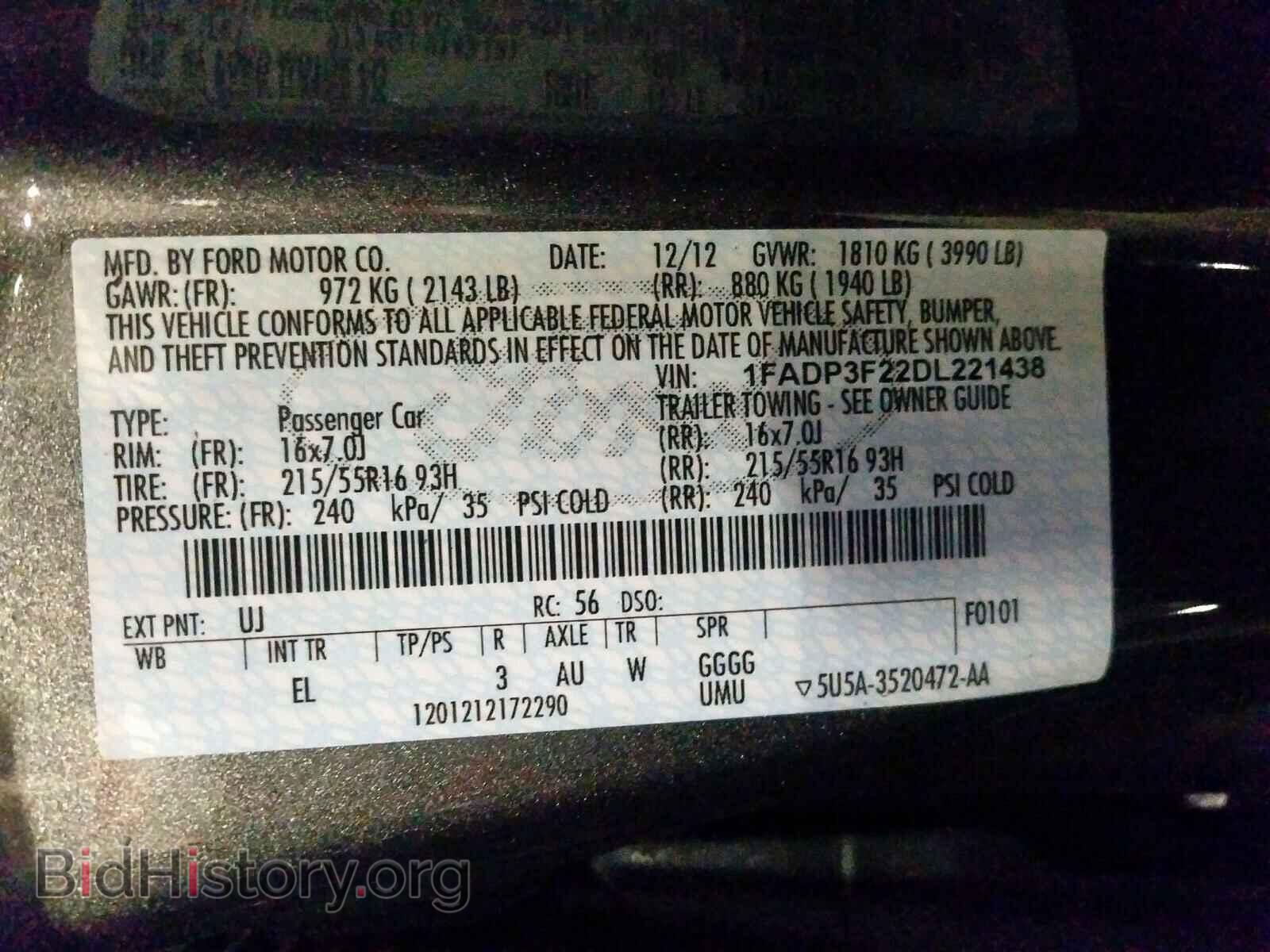 2013 FORD FOCUS - VIN: 1FADP3F22DL221438 - Photo 10