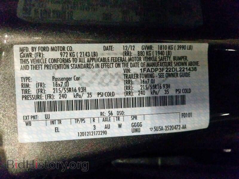 2013 Ford FOCUS (VIN 1FADP3F22DL221438) — фото 10 из 10