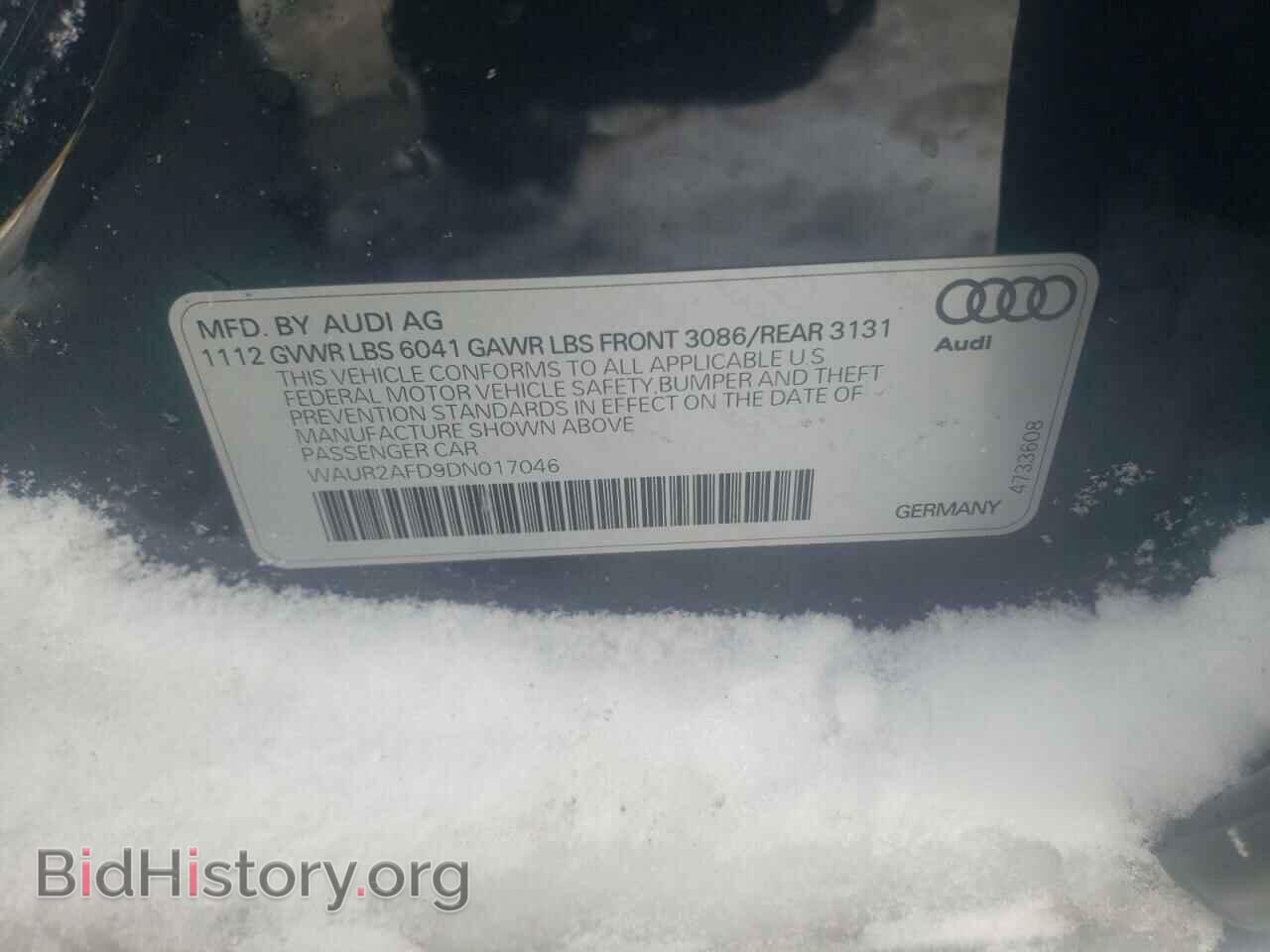 2013 AUDI A8 - VIN: WAUR2AFD9DN017046 - Фото 10