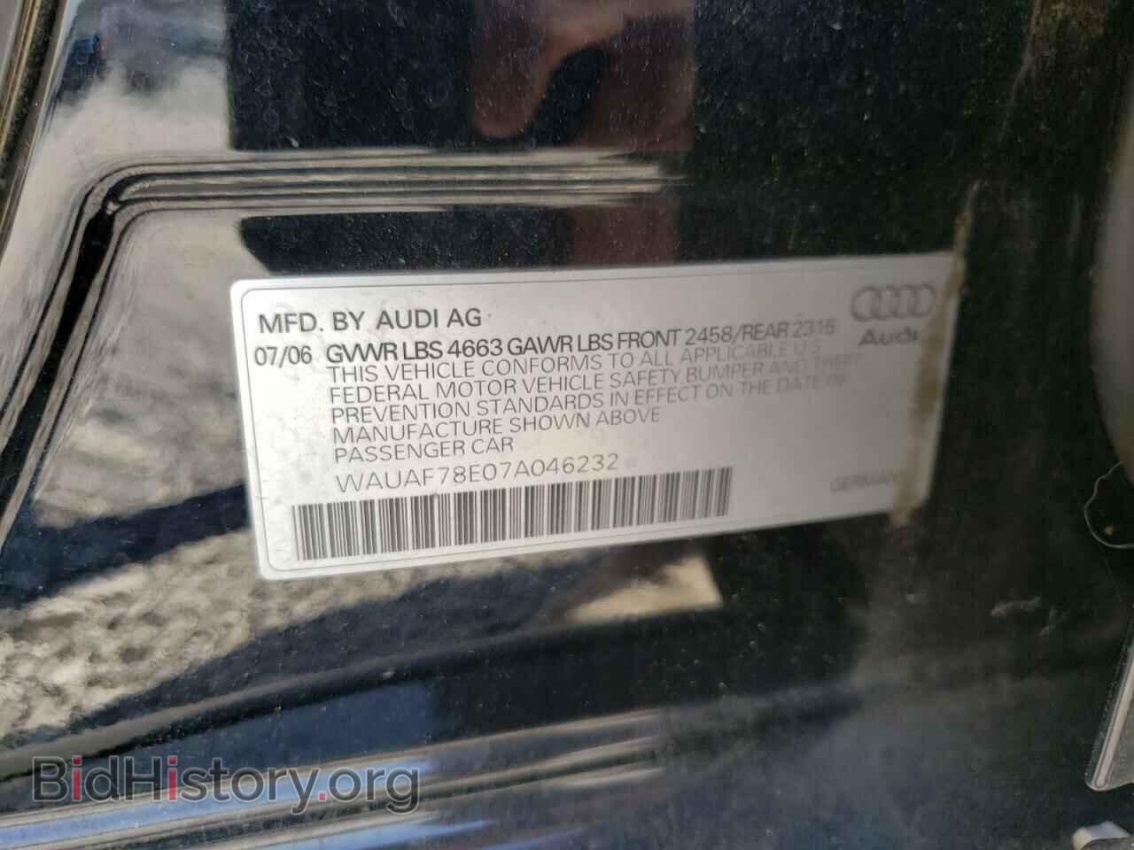 2007 AUDI A4 - VIN: WAUAF78E07A046232 - Photo 10