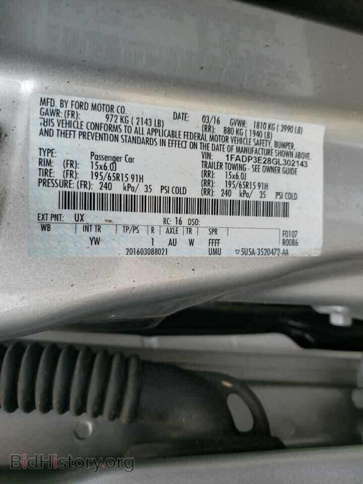 2016 FORD FOCUS - VIN: 1FADP3E28GL302143 - Фото 10