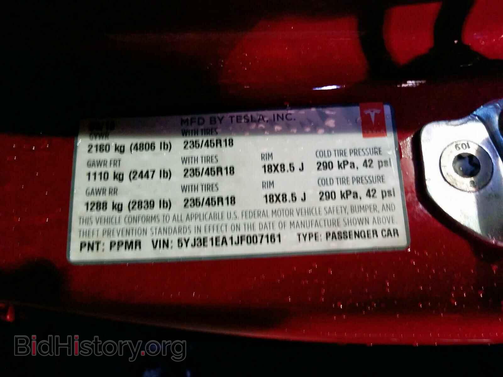 2018 TESLA MODEL 3 - VIN: 5YJ3E1EA1JF007161 - Photo 10