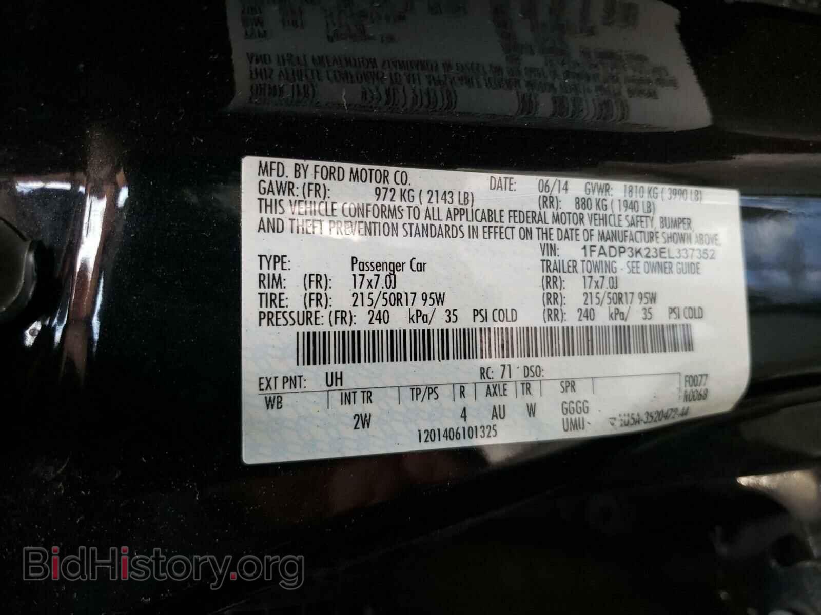 2014 FORD FOCUS - VIN: 1FADP3K23EL337352 - Photo 10