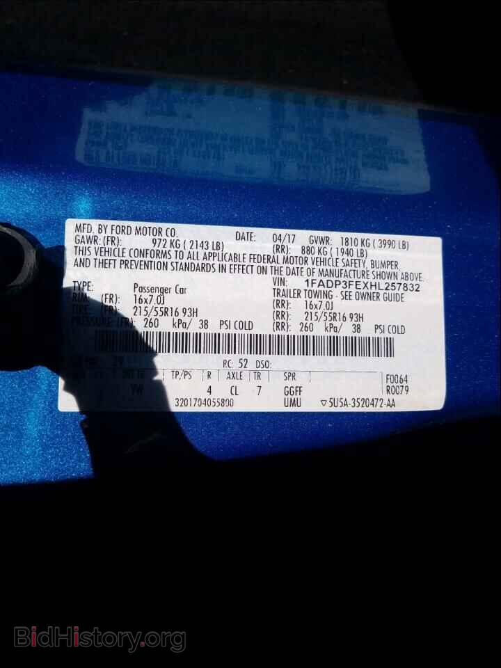 2017 FORD FOCUS - VIN: 1FADP3FEXHL257832 - Фото 10