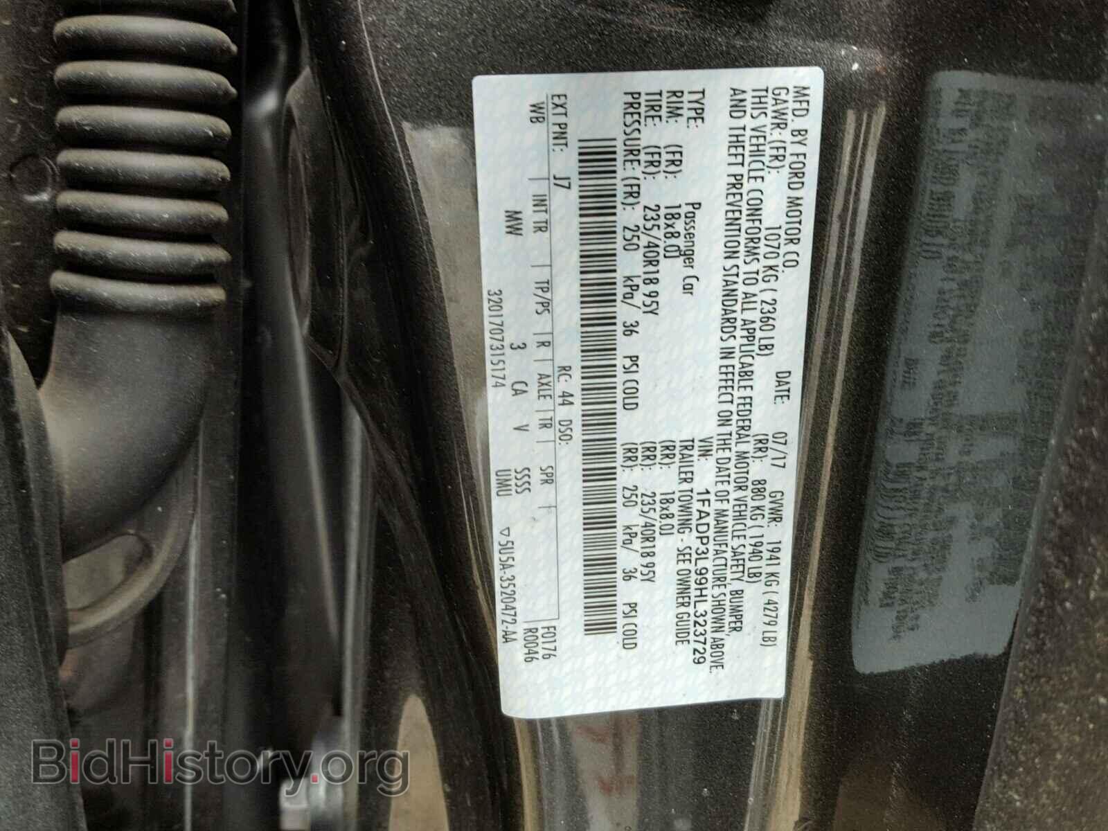 2017 FORD FOCUS - VIN: 1FADP3L99HL323729 - Фото 10