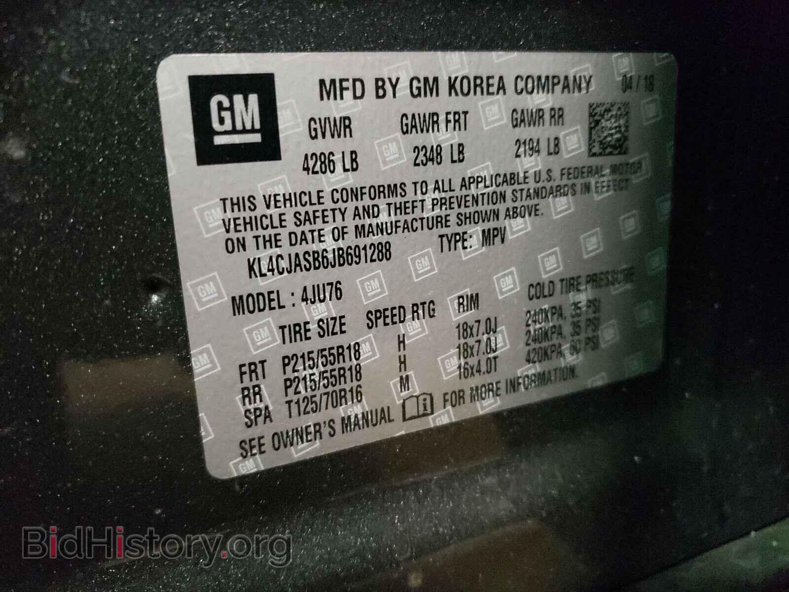 2018 BUICK ENCORE - VIN: KL4CJASB6JB691288 - Photo 10