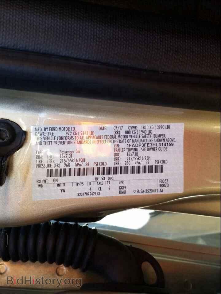2017 FORD FOCUS - VIN: 1FADP3FE3HL314159 - Photo 10