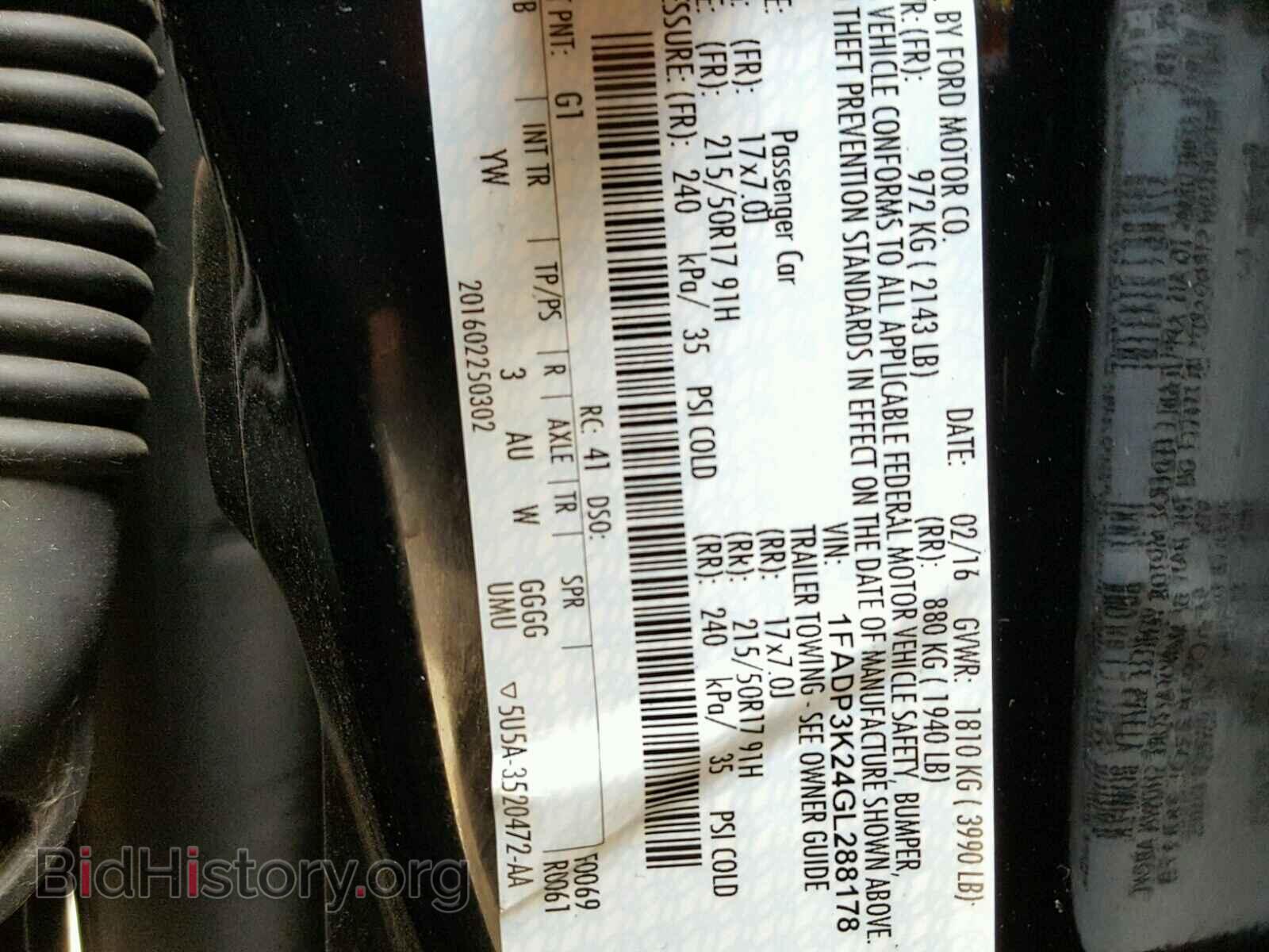 2016 FORD FOCUS - VIN: 1FADP3K24GL288178 - Фото 10