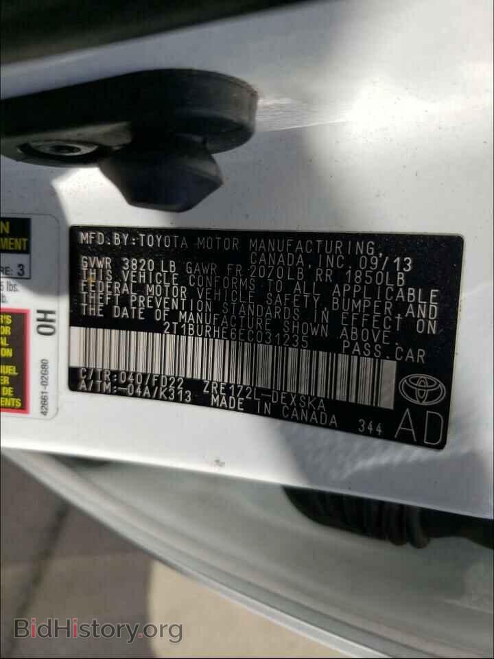 2014 TOYOTA COROLLA - VIN: 2T1BURHE6EC031235 - Фото 10