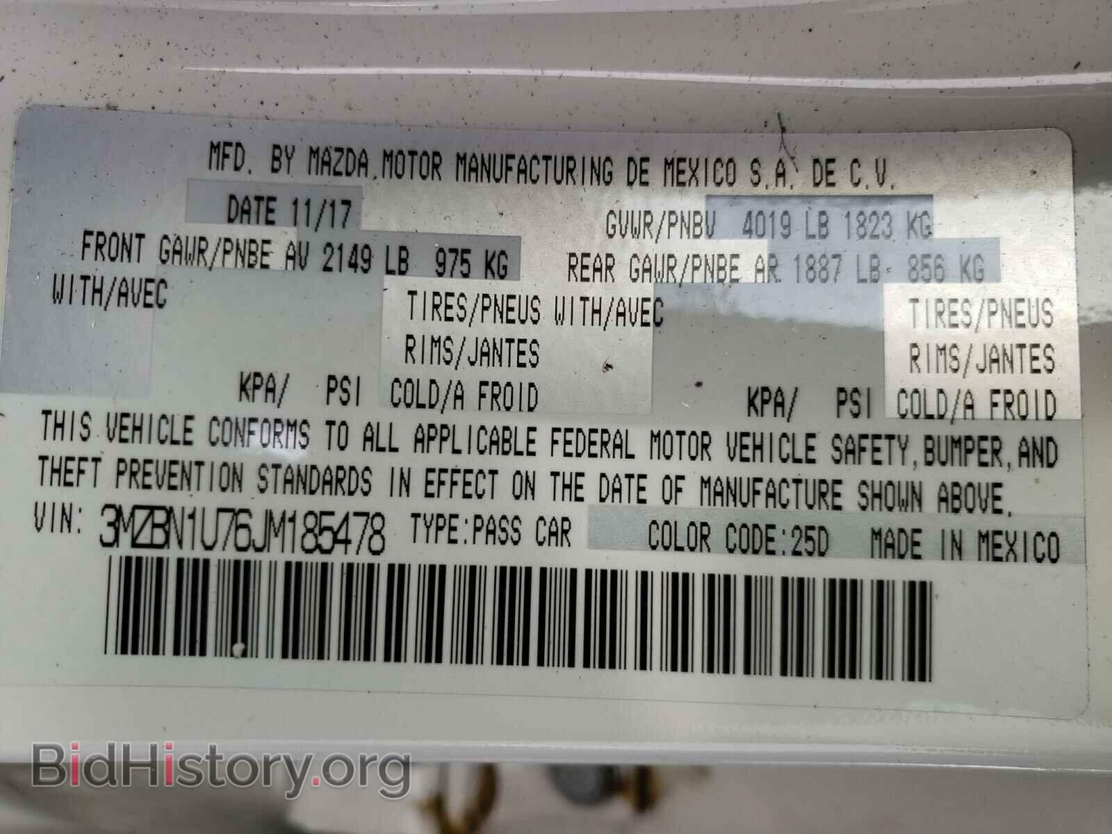 2018 MAZDA 3 - VIN: 3MZBN1U76JM185478 - Фото 10
