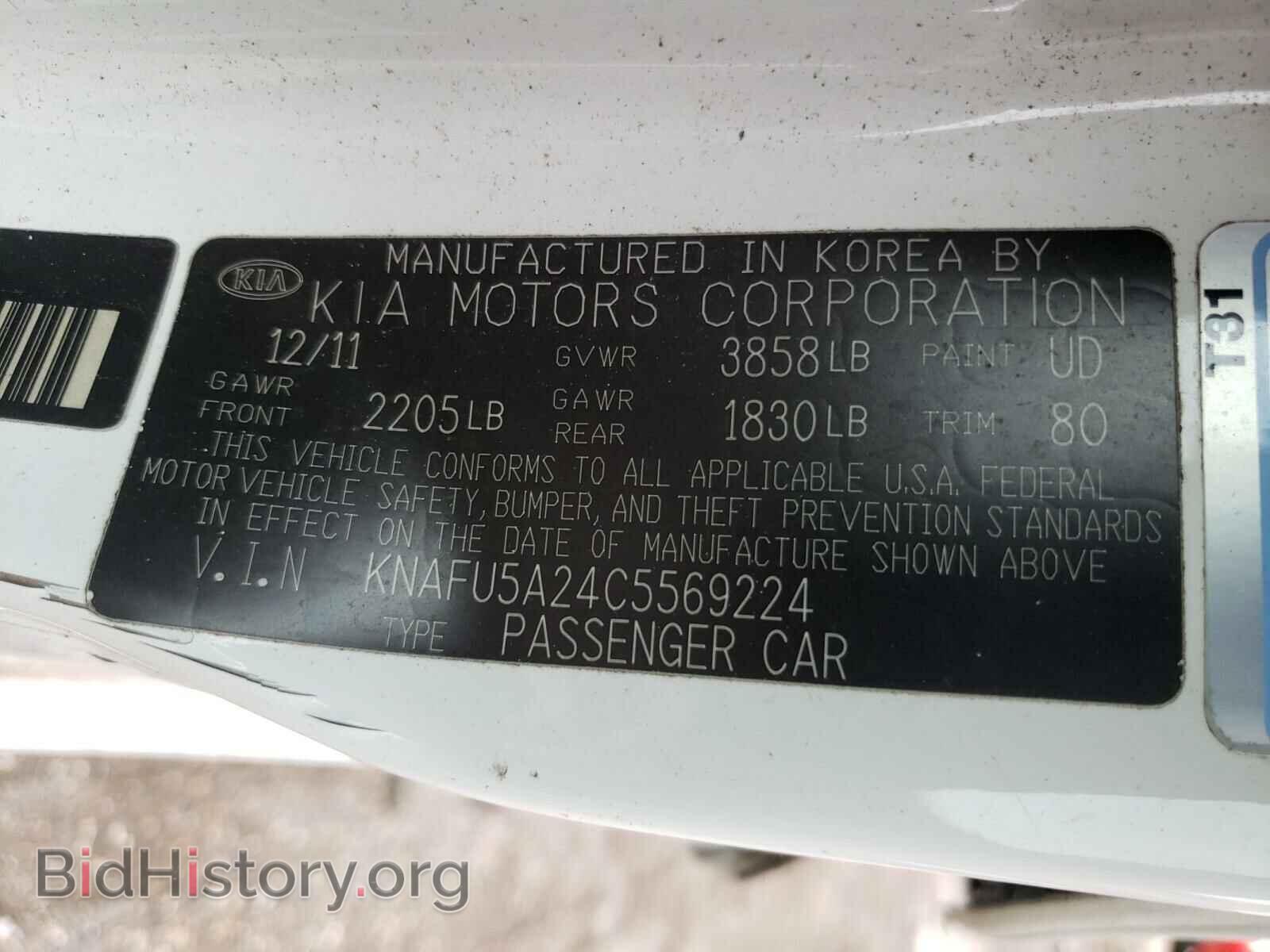 2012 KIA FORTE - VIN: KNAFU5A24C5569224 - Фото 10