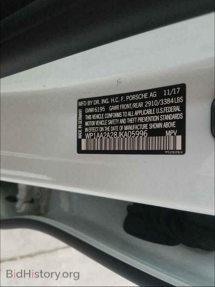 2018 PORSCHE CAYENNE - VIN: WP1AA2A28JKA05996 - Фото 10