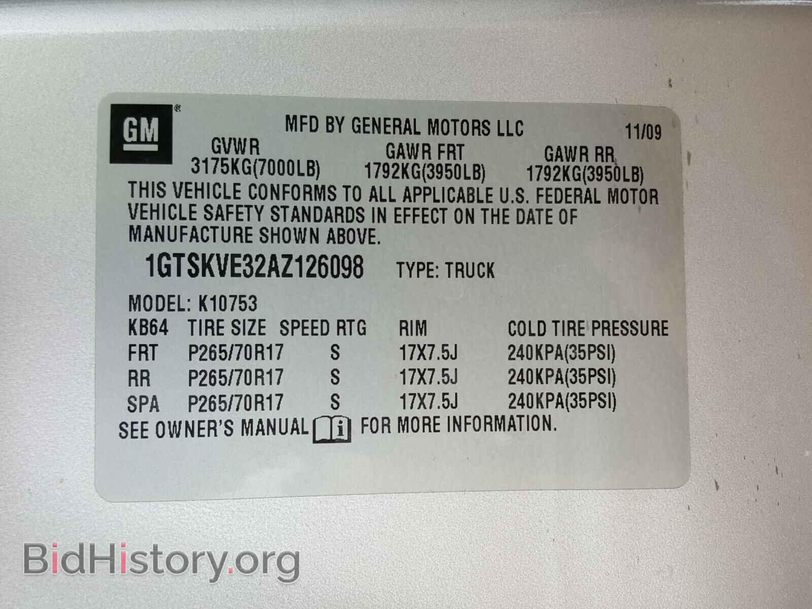 2010 GMC SIERRA - VIN: 1GTSKVE32AZ126098 - Photo 10